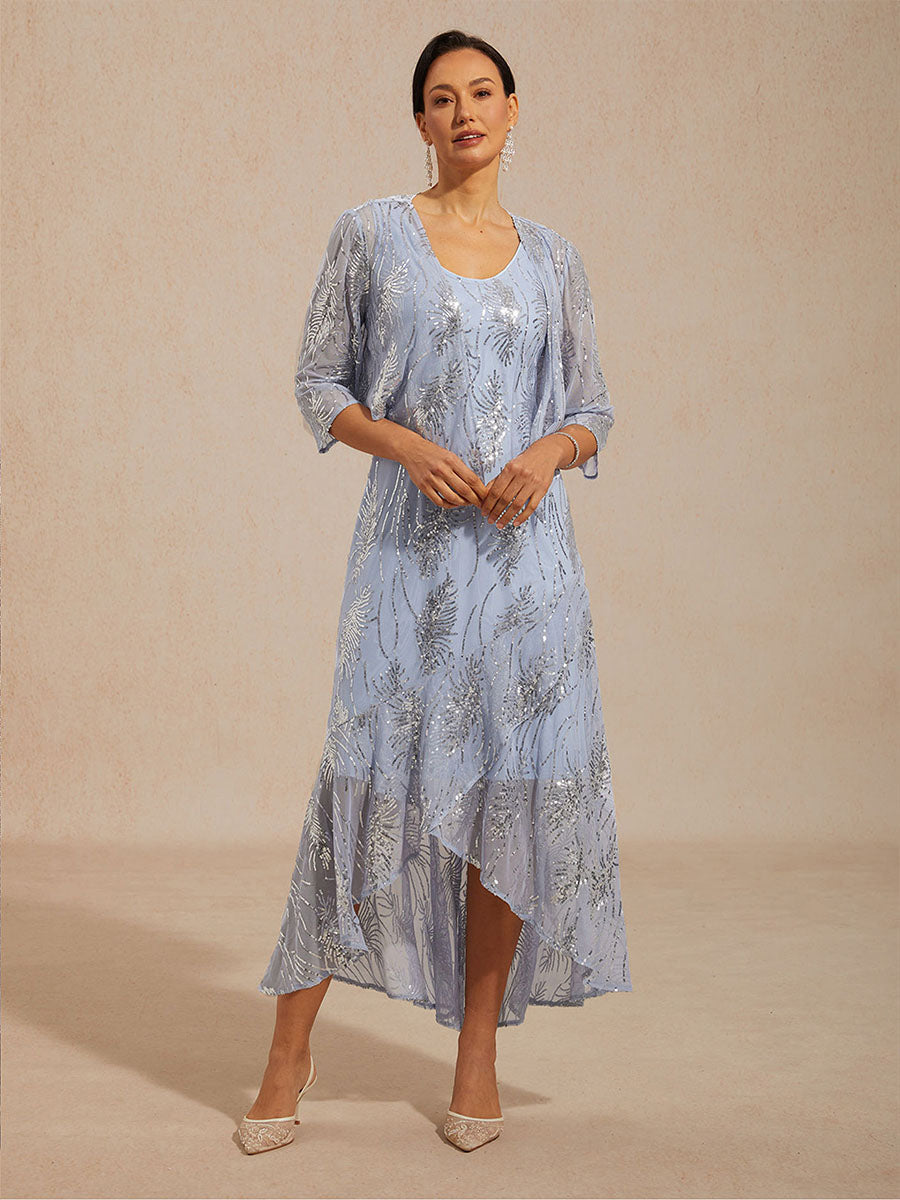 Detalle textura Sleeveless A-Line Maxi Dress with Mesh Sequin