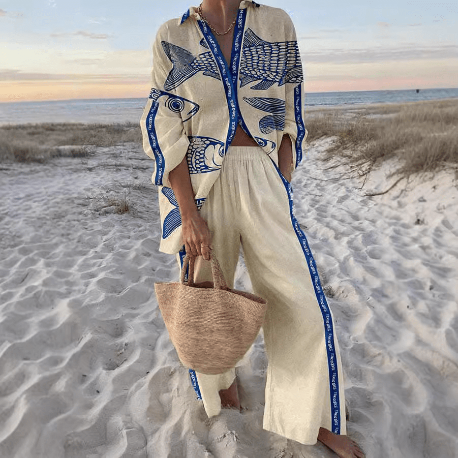 Detalle Ivey · Conjunto Top Corto y Pantalón Fluido