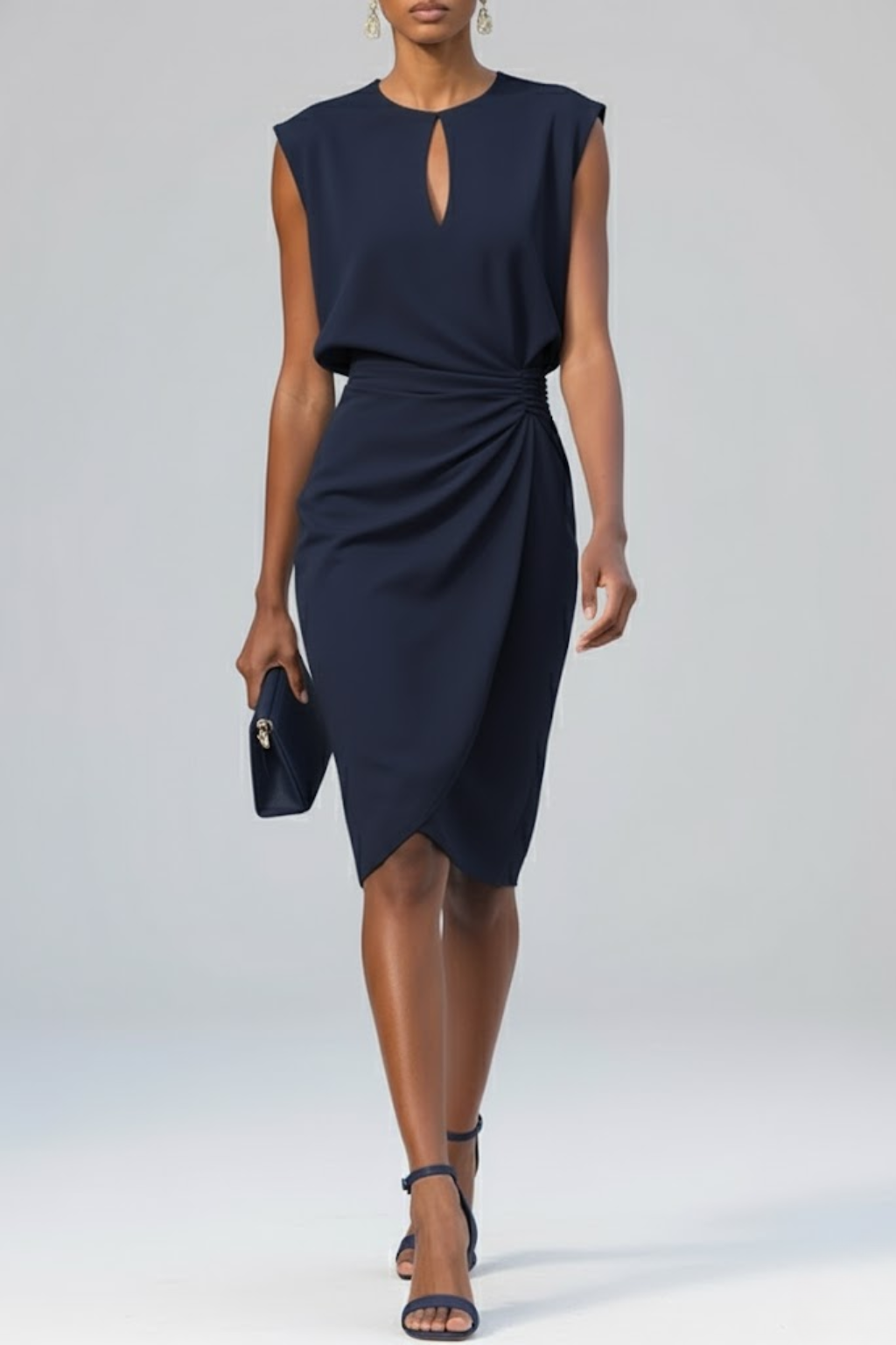 Detalle textura Éloise Draped Midi Dress