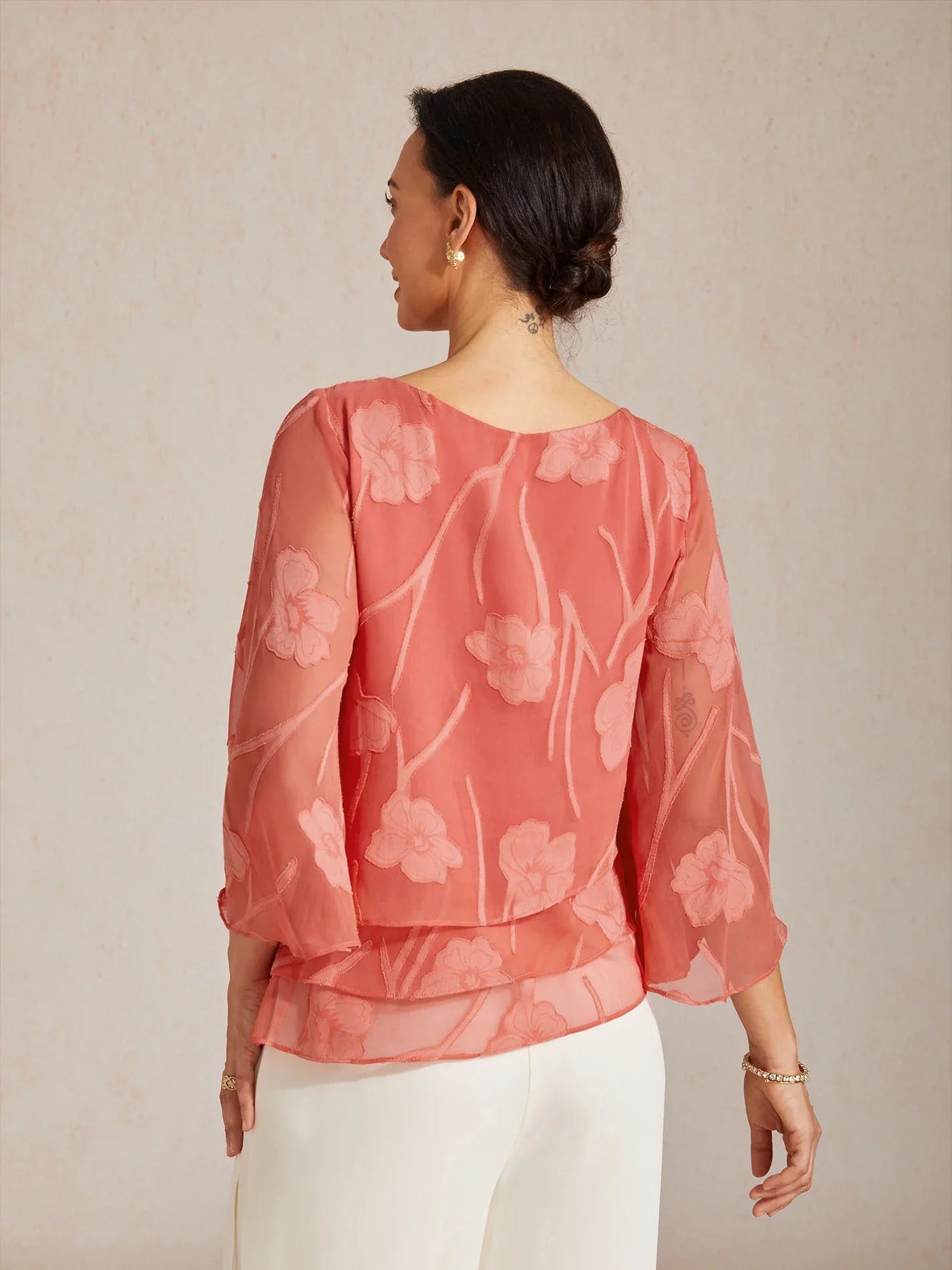 Blusa de Capas Floral de Chifón
