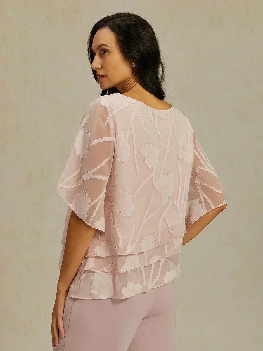 Blusa de Capas Floral de Chifón