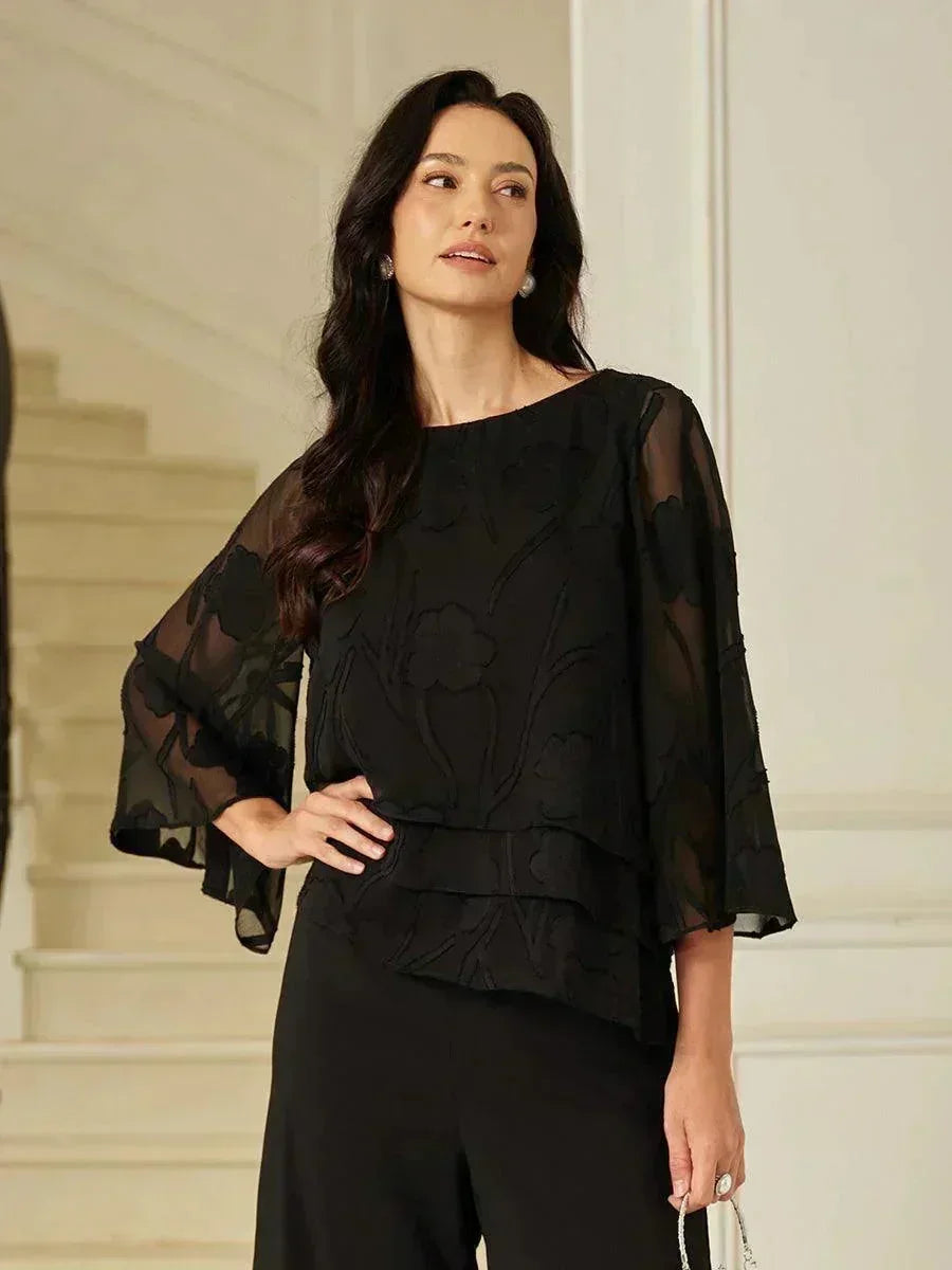 Blusa de Capas Floral de Chifón