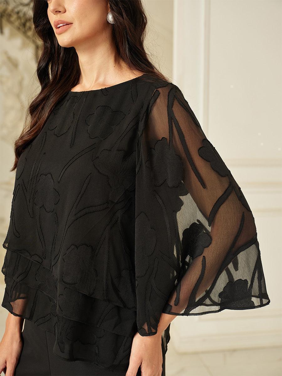Blusa de Capas Floral de Chifón