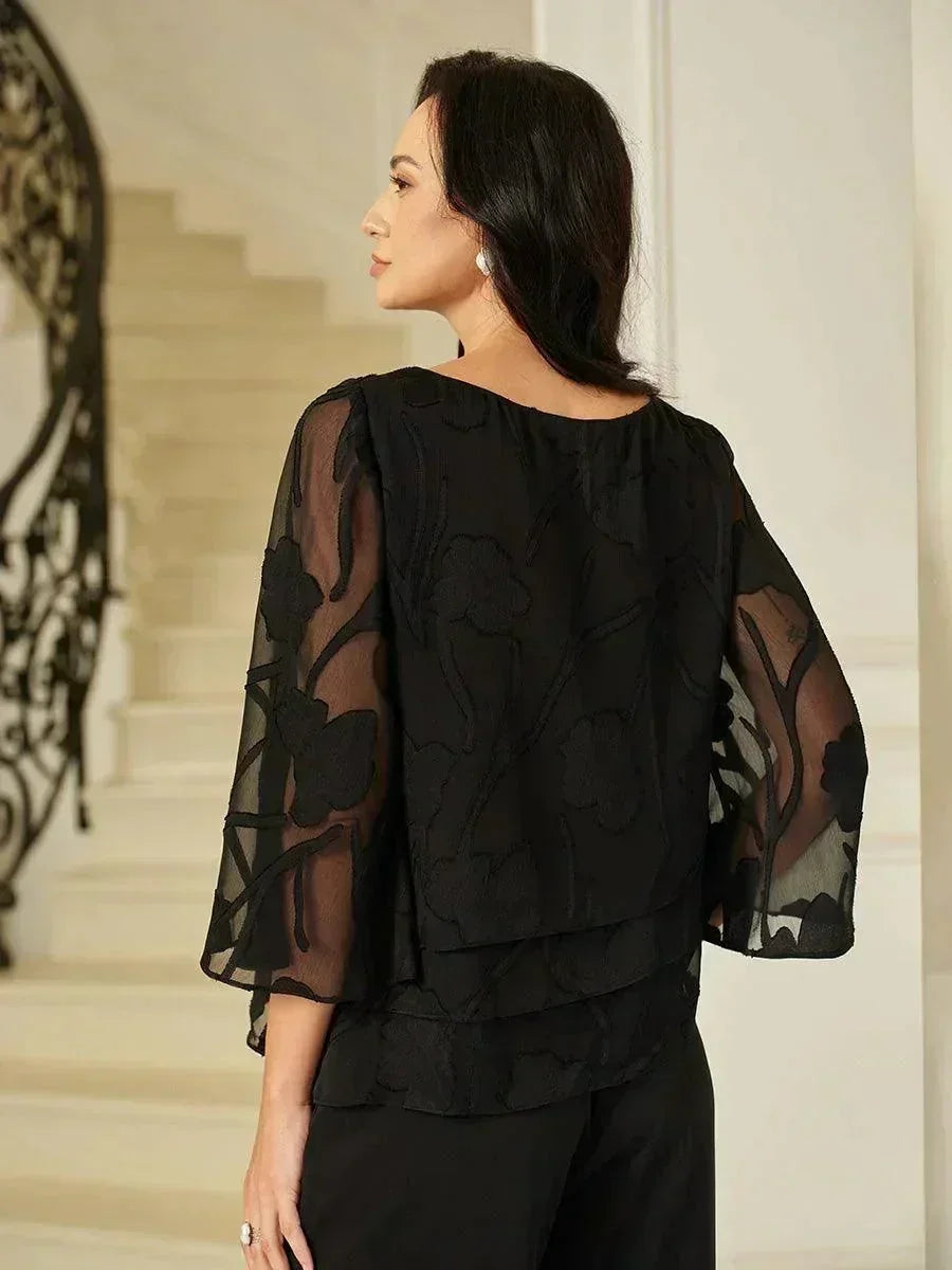 Blusa de Capas Floral de Chifón