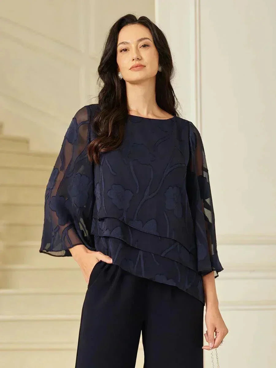 Blusa de Capas Floral de Chifón