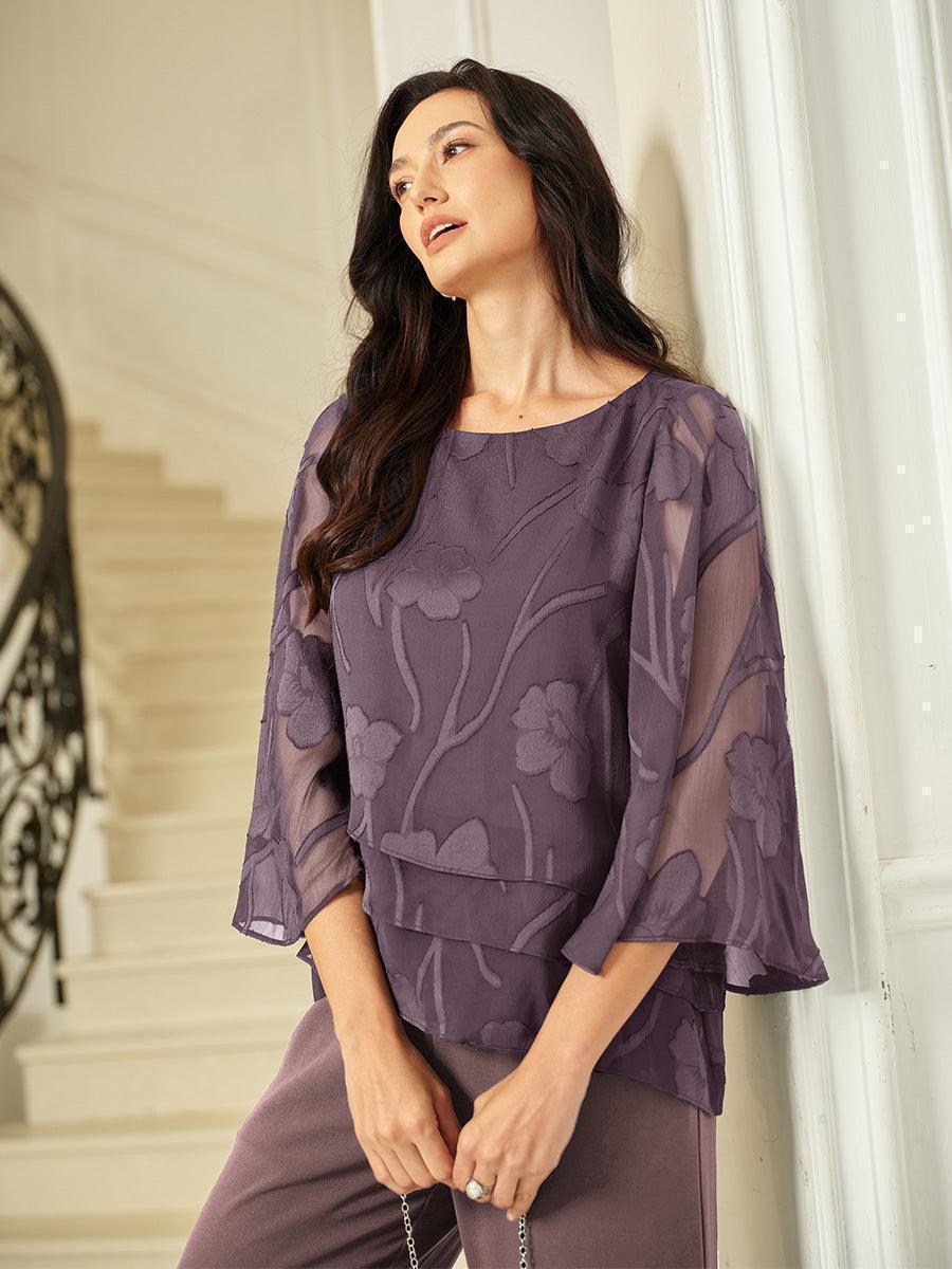 Blusa de Capas Floral de Chifón