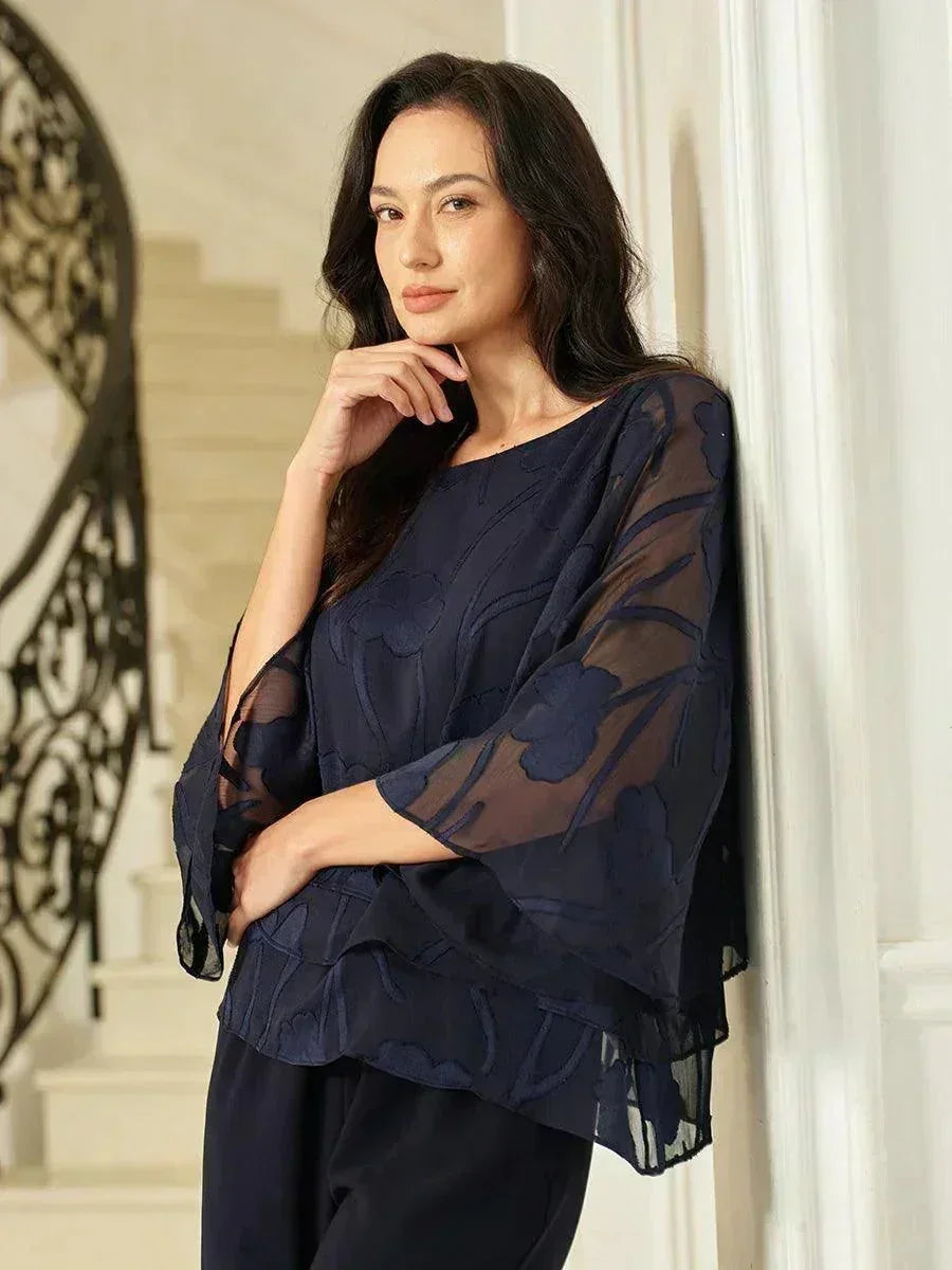 Blusa de Capas Floral de Chifón