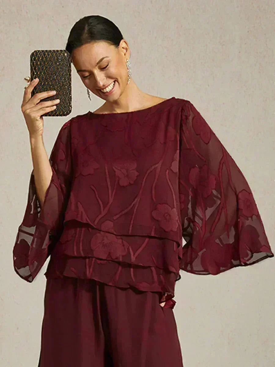 Blusa de Capas Floral de Chifón