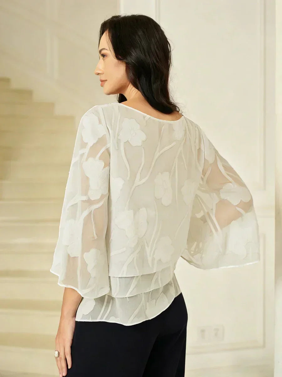 Blusa de Capas Floral de Chifón