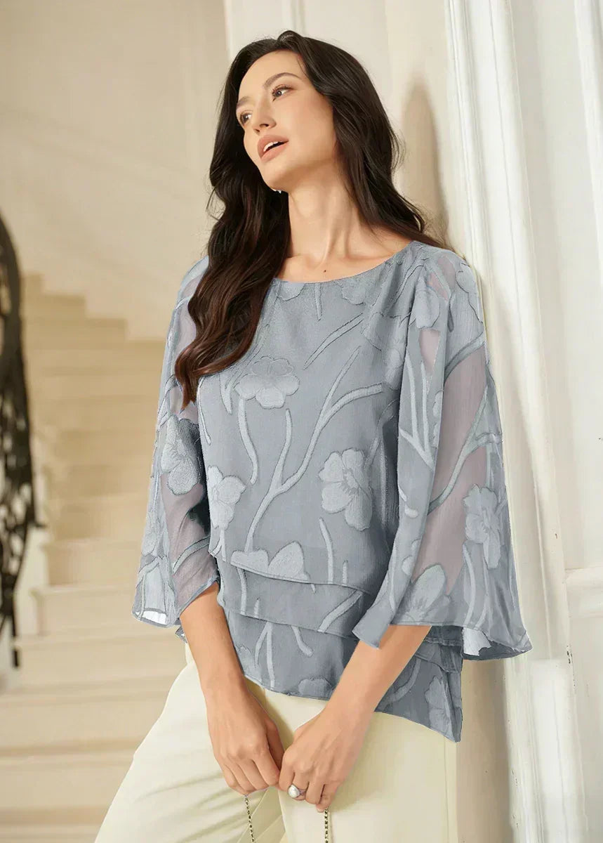 Blusa de Capas Floral de Chifón