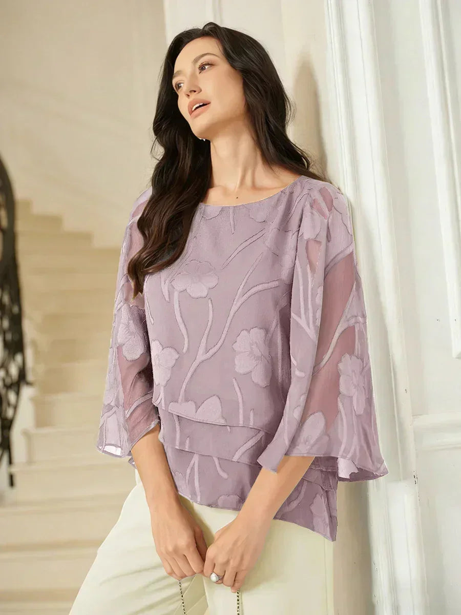 Blusa de Capas Floral de Chifón