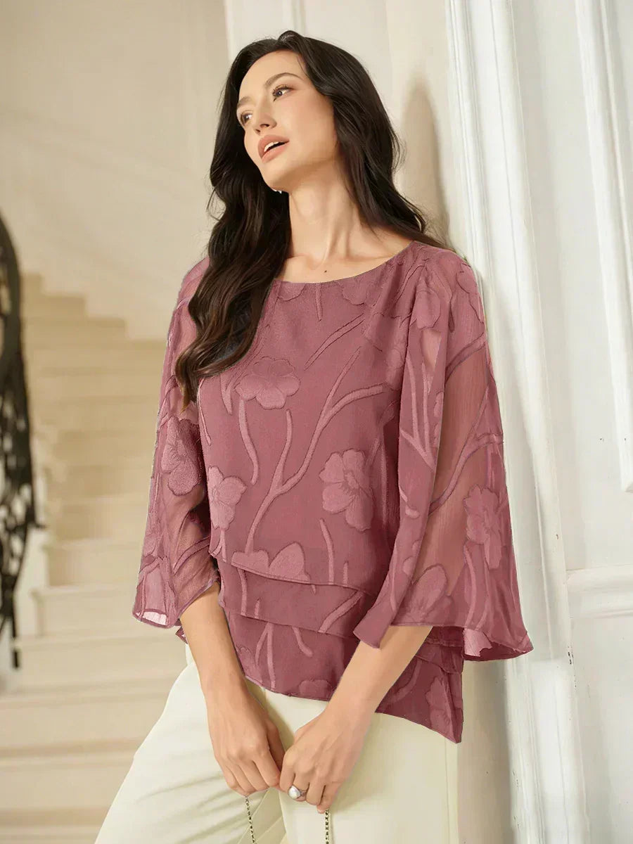 Blusa de Capas Floral de Chifón