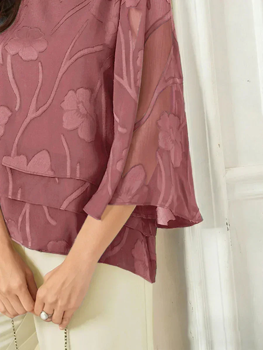 Blusa de Capas Floral de Chifón