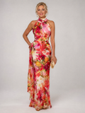 Elisabetta | Vestido Maxi de Flores con Cuello Halter