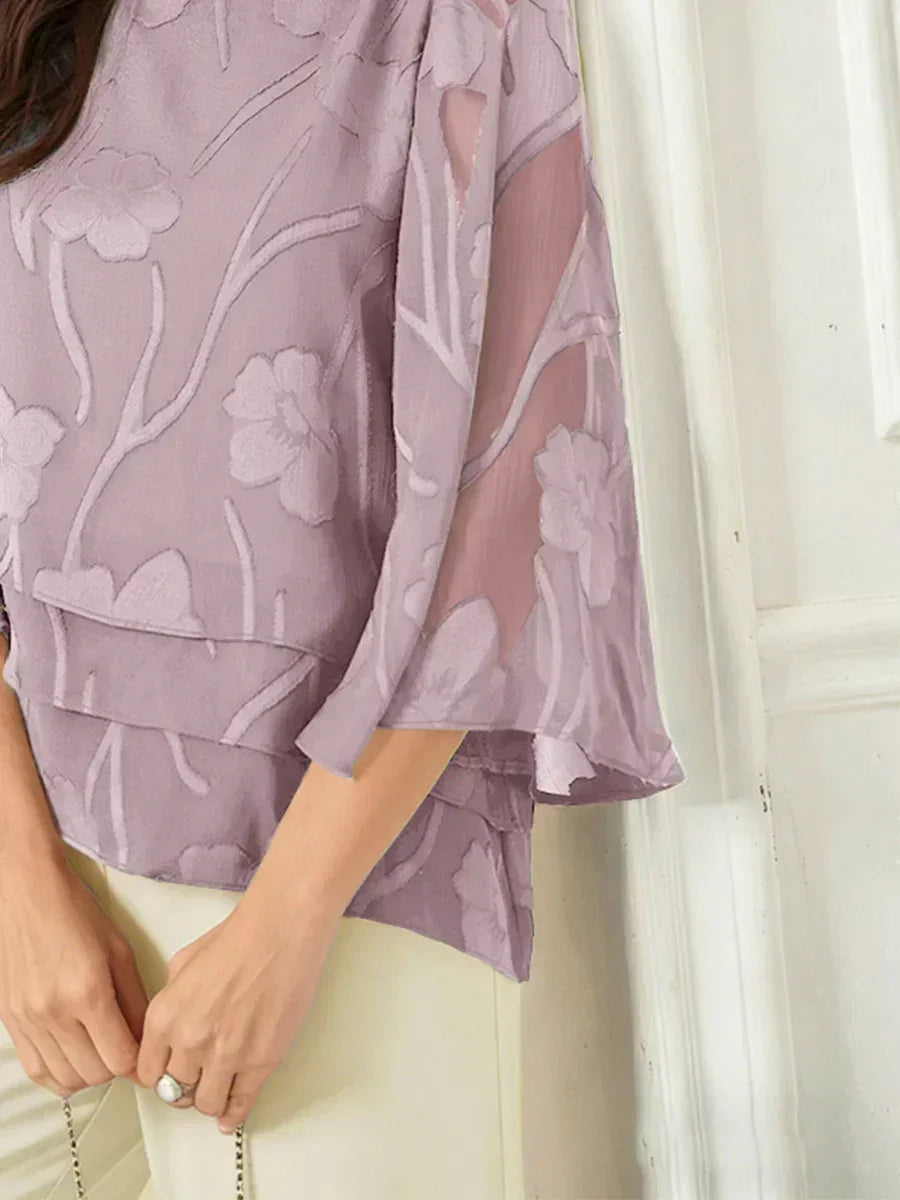 Blusa de Capas Floral de Chifón