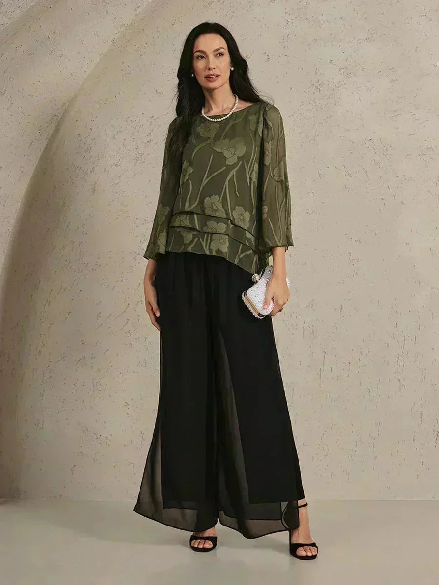 Blusa de Capas Floral de Chifón