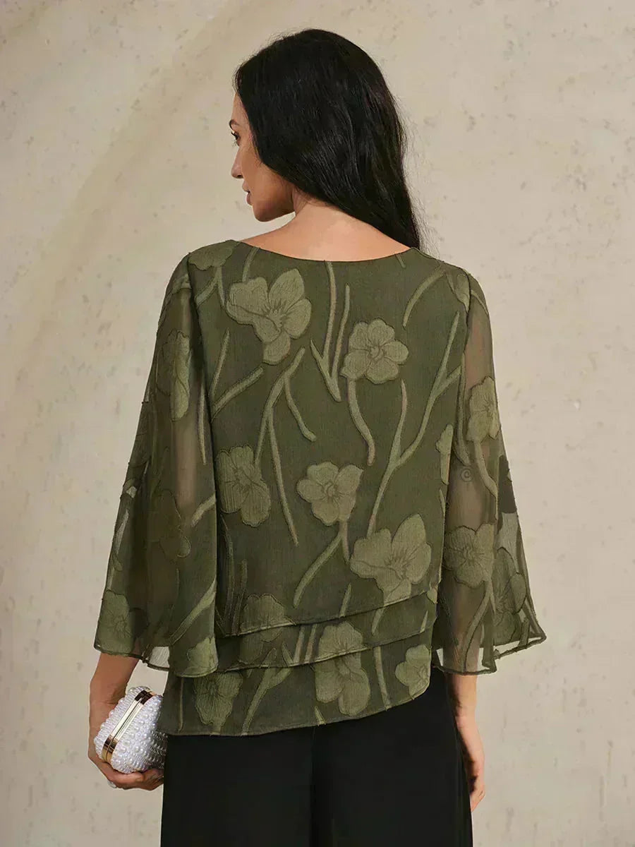Blusa de Capas Floral de Chifón