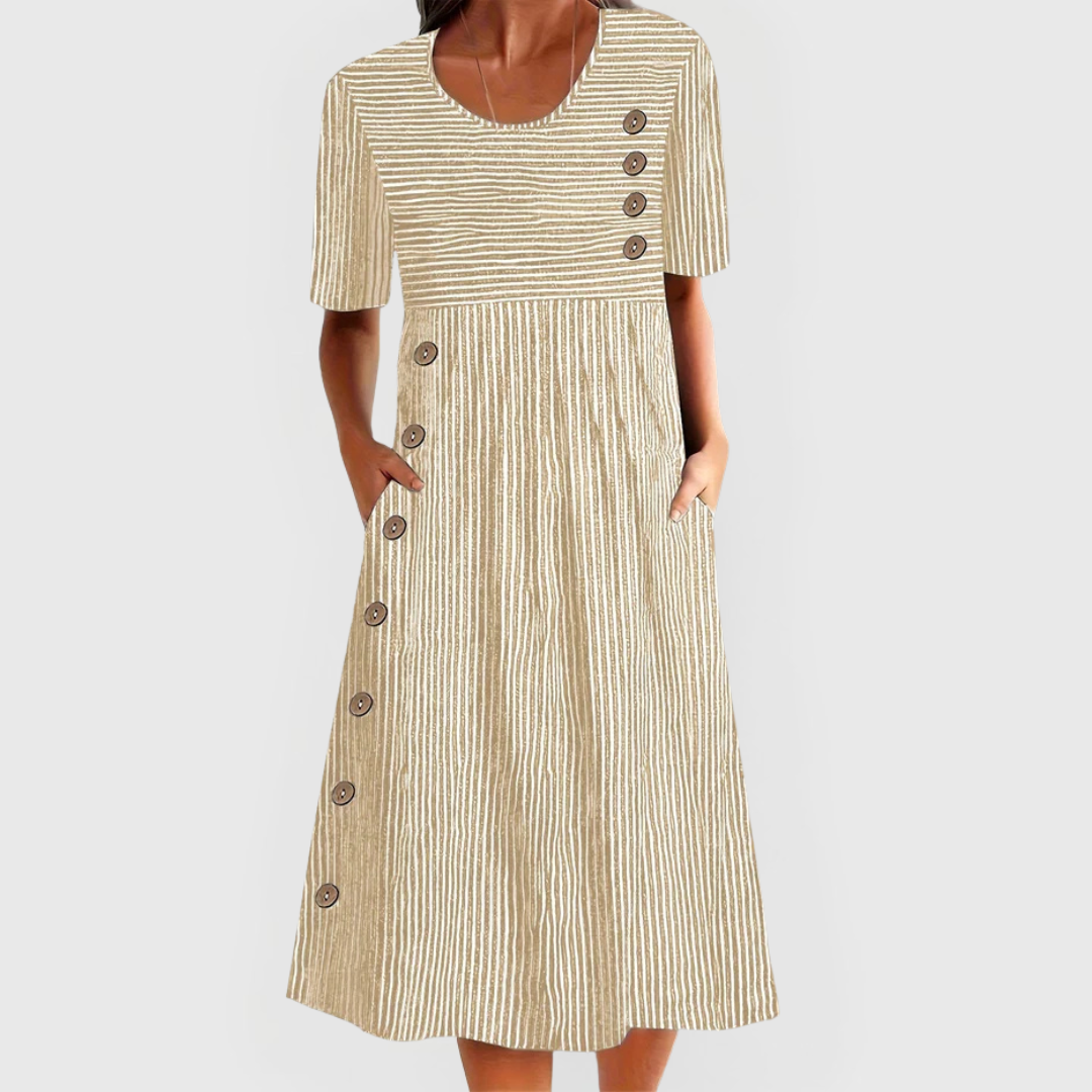 Wanda · Vestido Midi Rayado