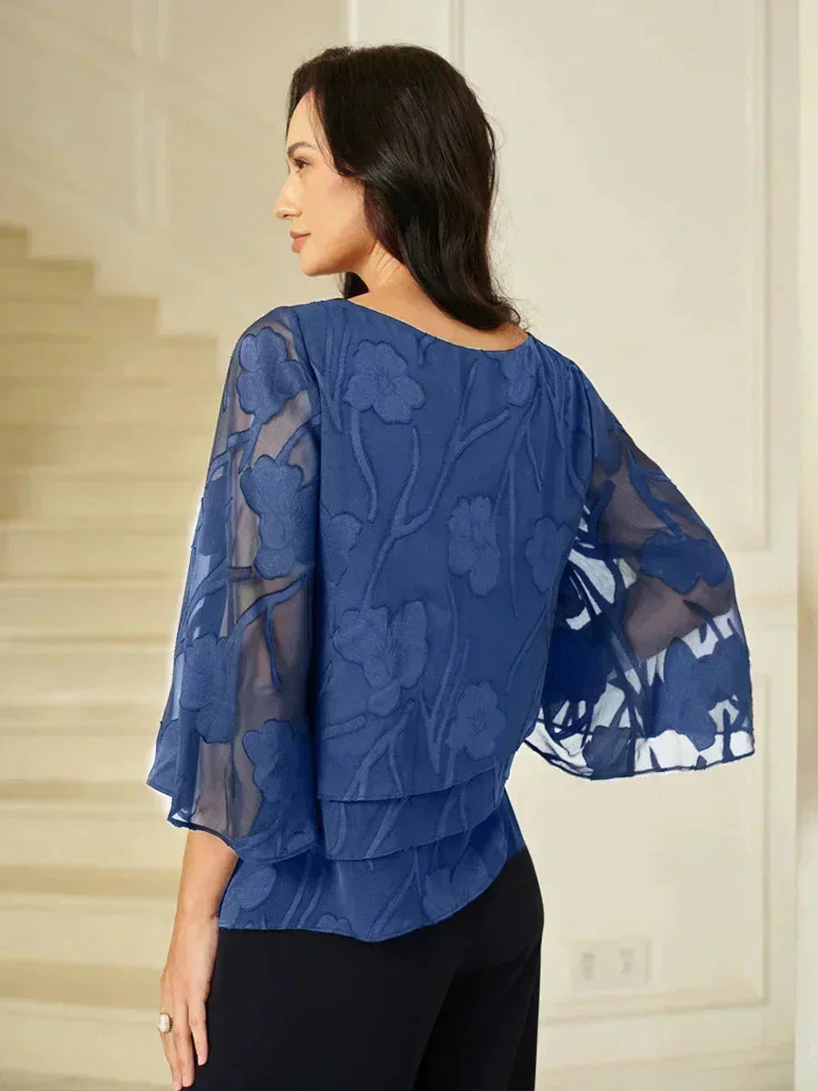 Blusa de Capas Floral de Chifón