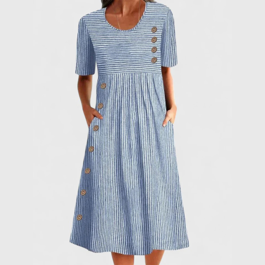 Wanda · Vestido Midi Rayado