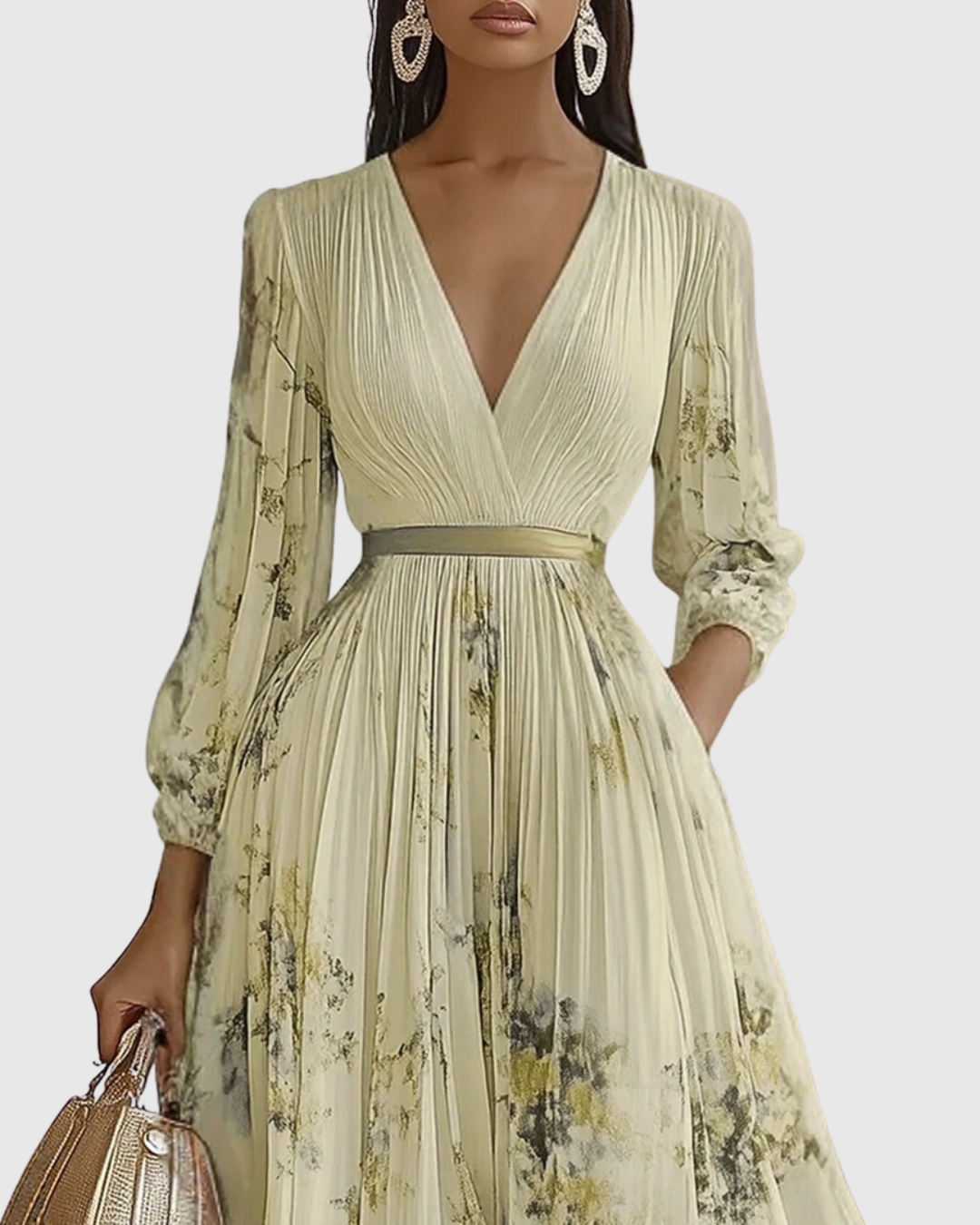 Rowella · Vestido largo plisado