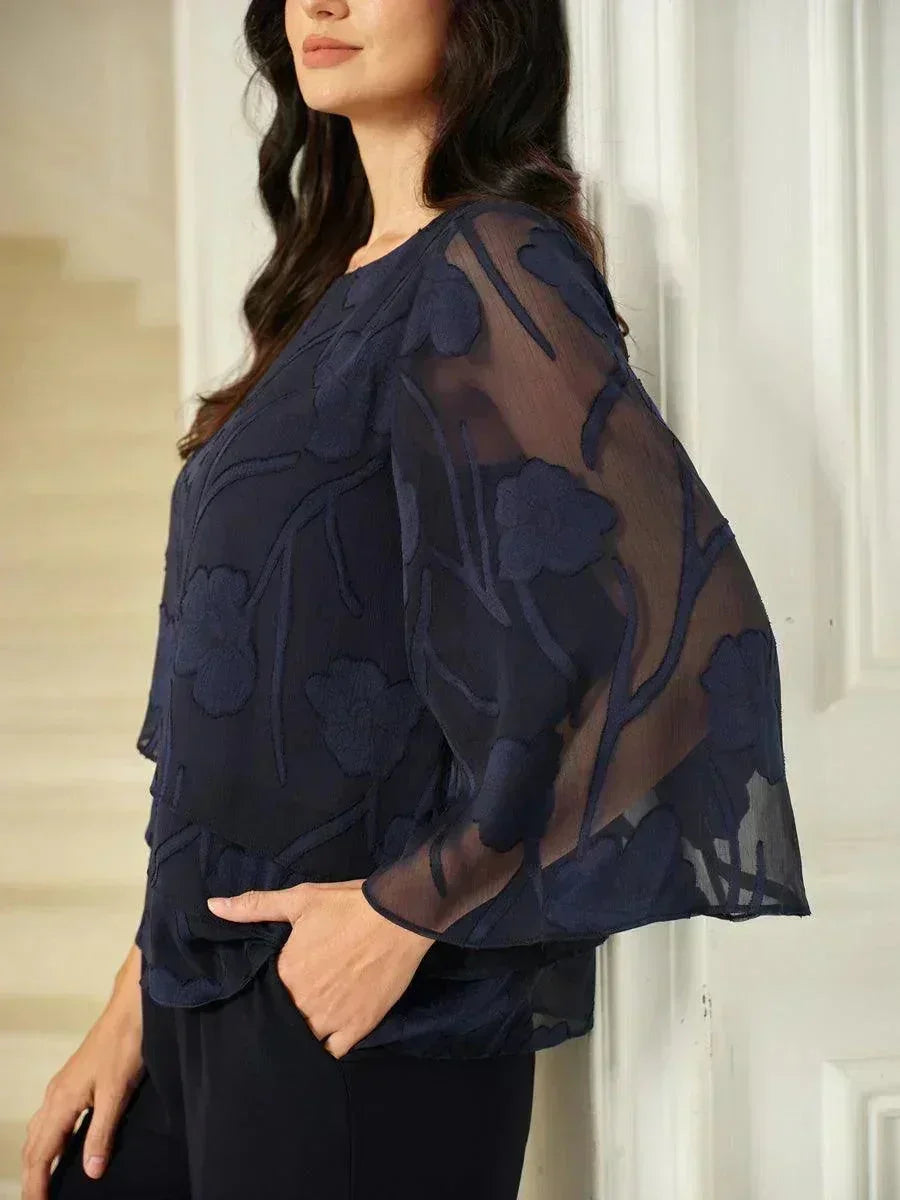 Blusa de Capas Floral de Chifón