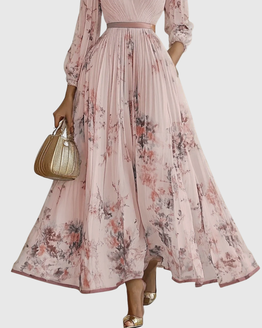 Rowella · Vestido largo plisado