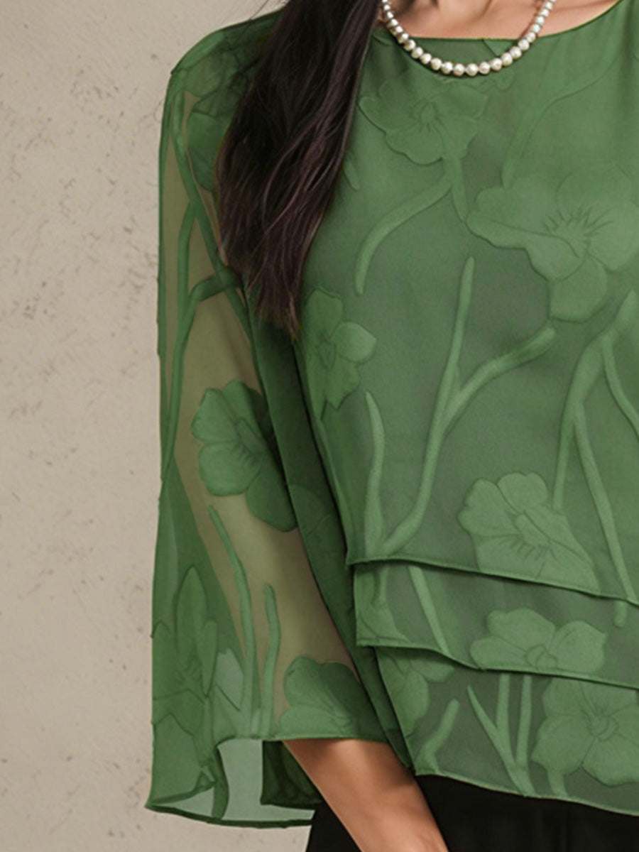 Blusa de Capas Floral de Chifón