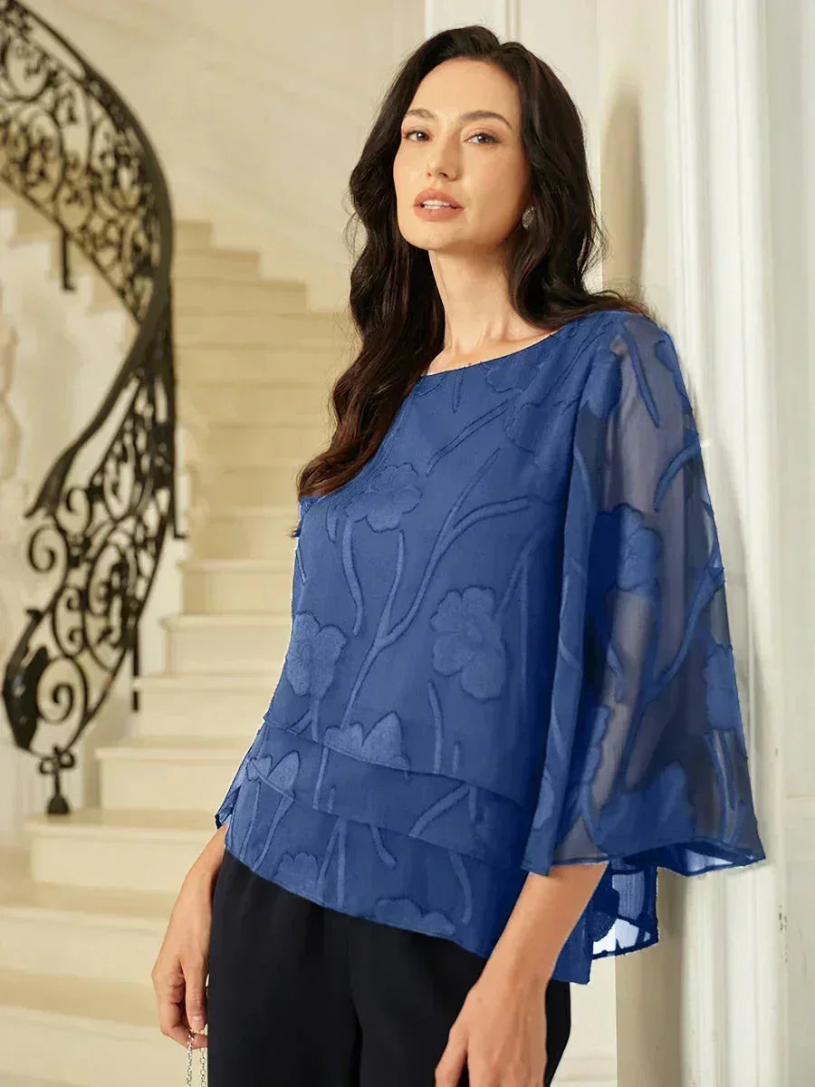 Blusa de Capas Floral de Chifón