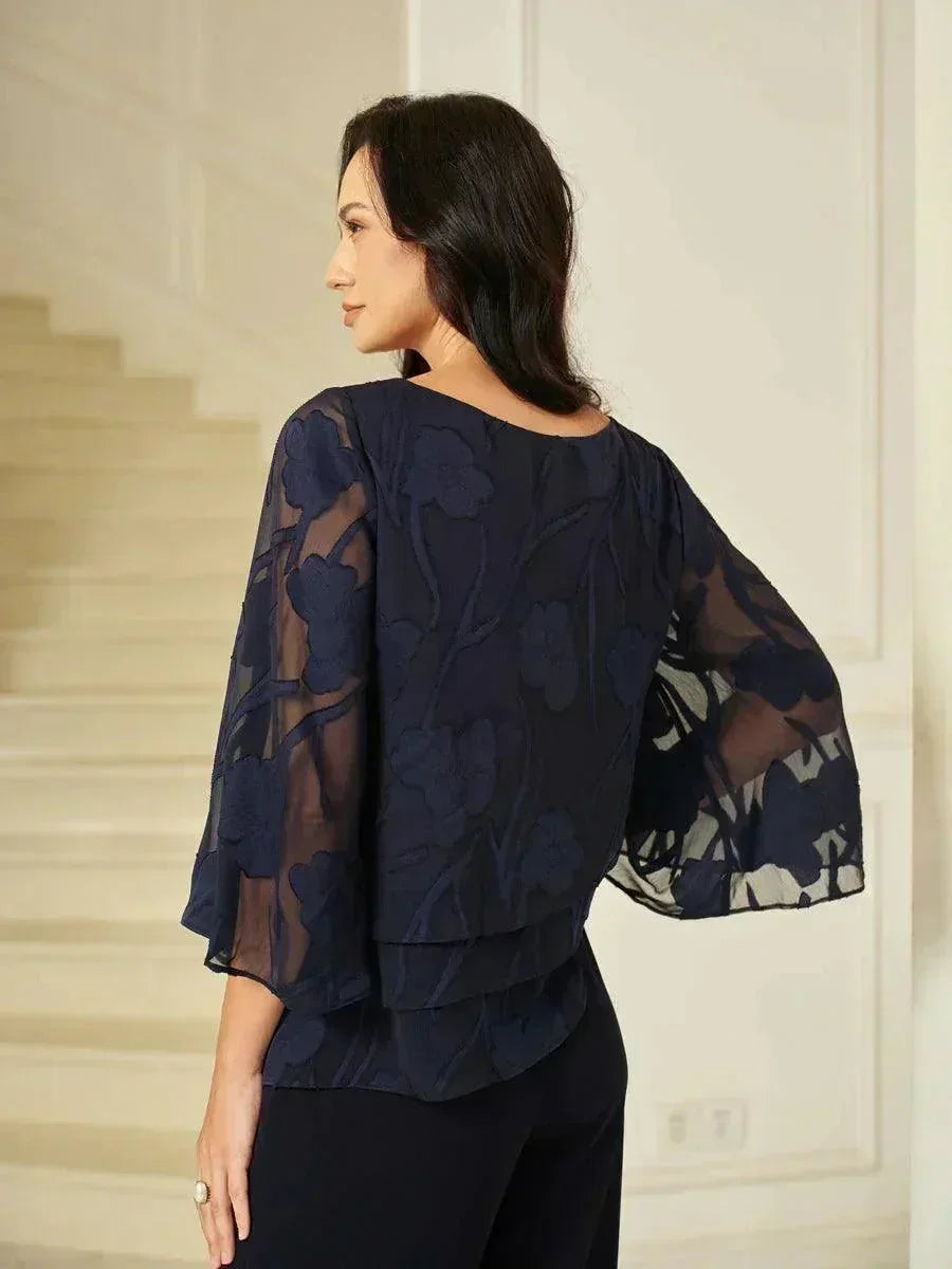 Blusa de Capas Floral de Chifón