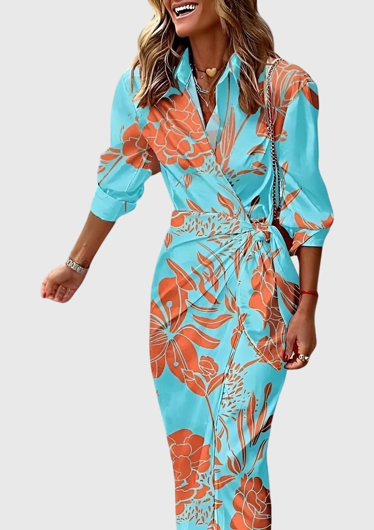 Everly · Vestido Envolvente Estampado