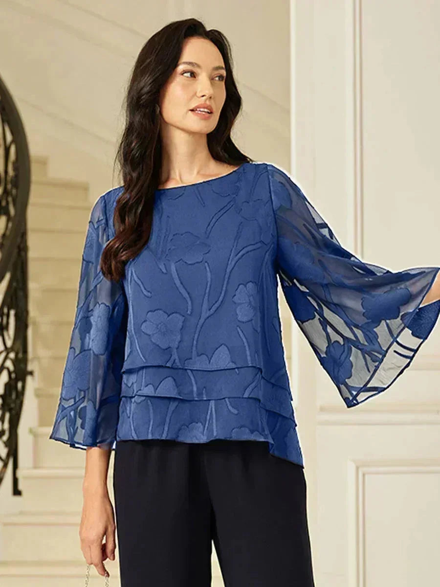 Blusa de Capas Floral de Chifón