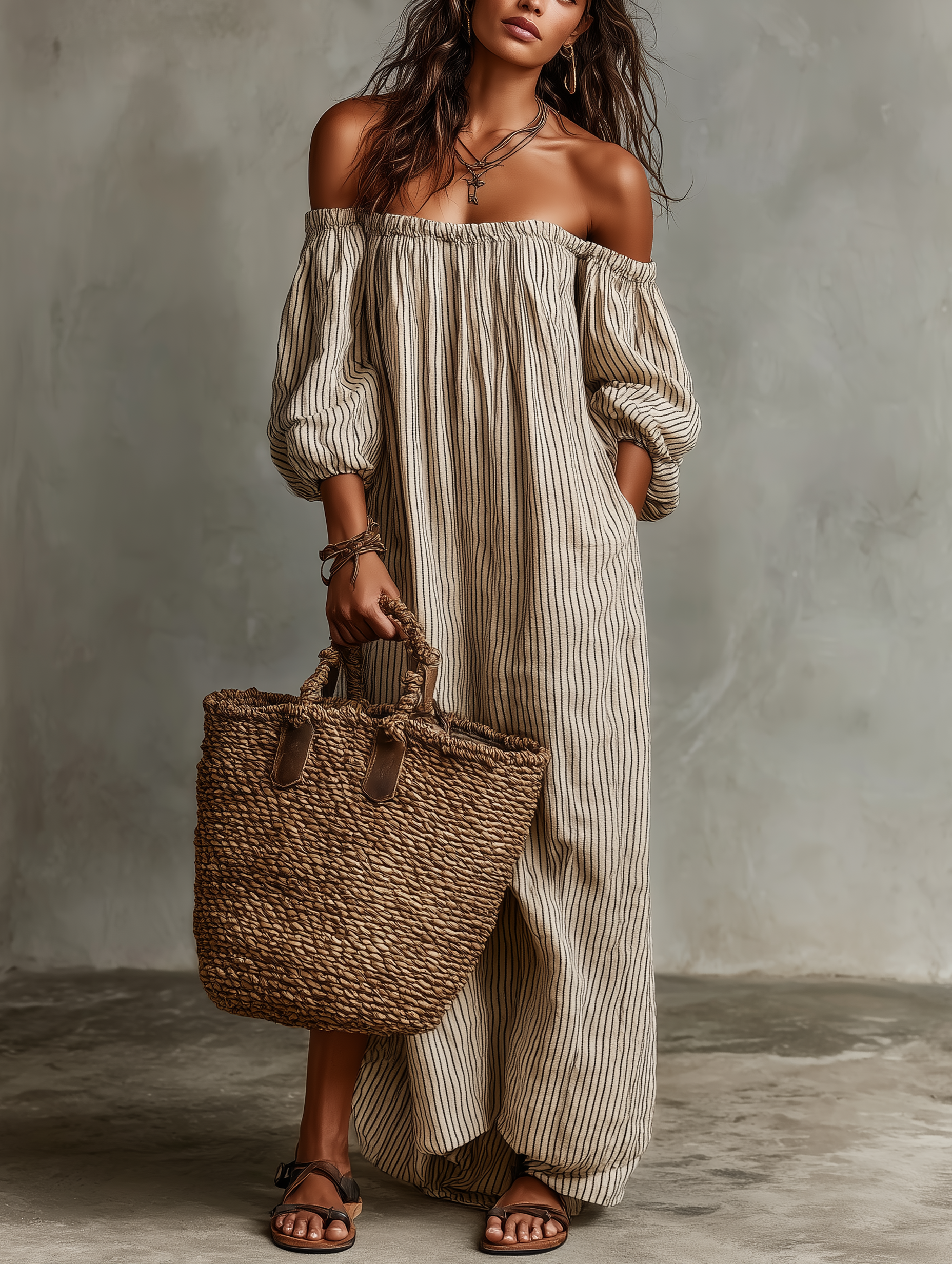 Carmen - Vestido maxi curado por Solenza