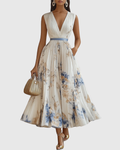 Rowella · Vestido largo plisado
