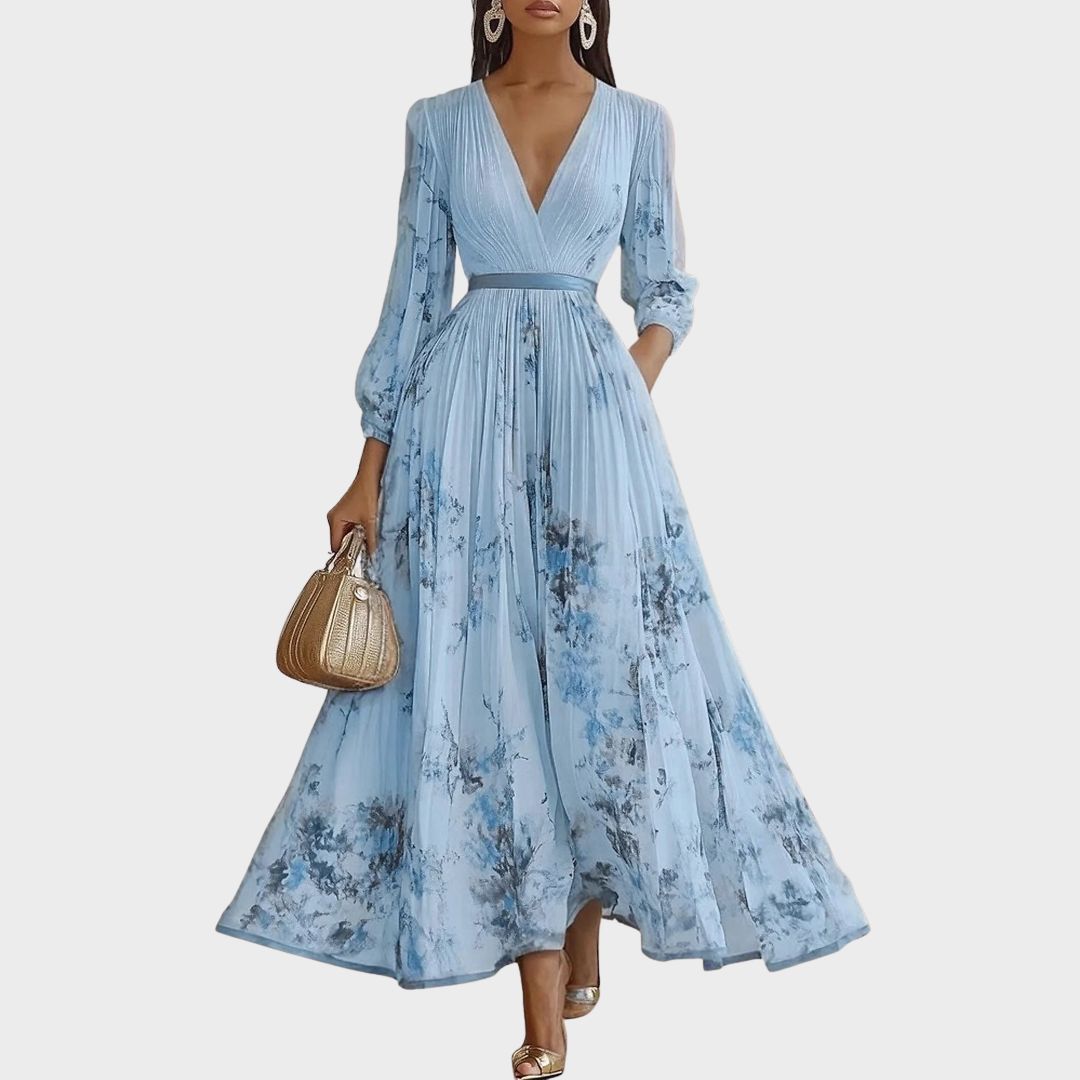 Rowella · Vestido largo plisado