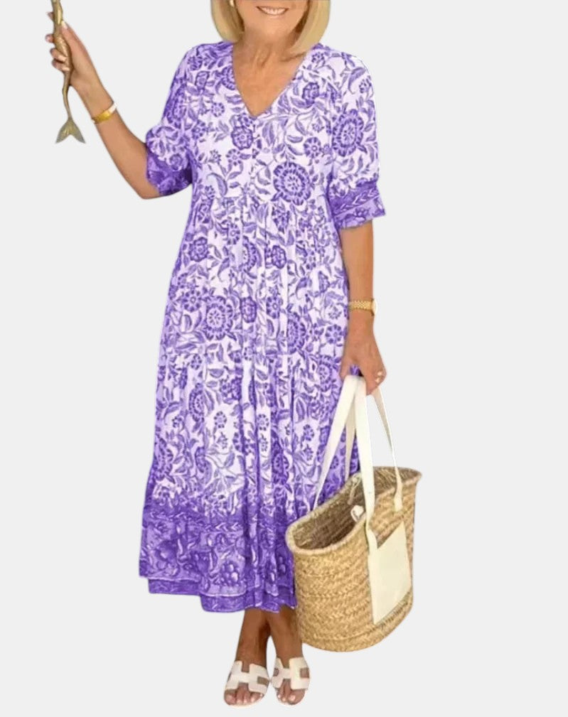 Aria · Vestido largo floral escote en V