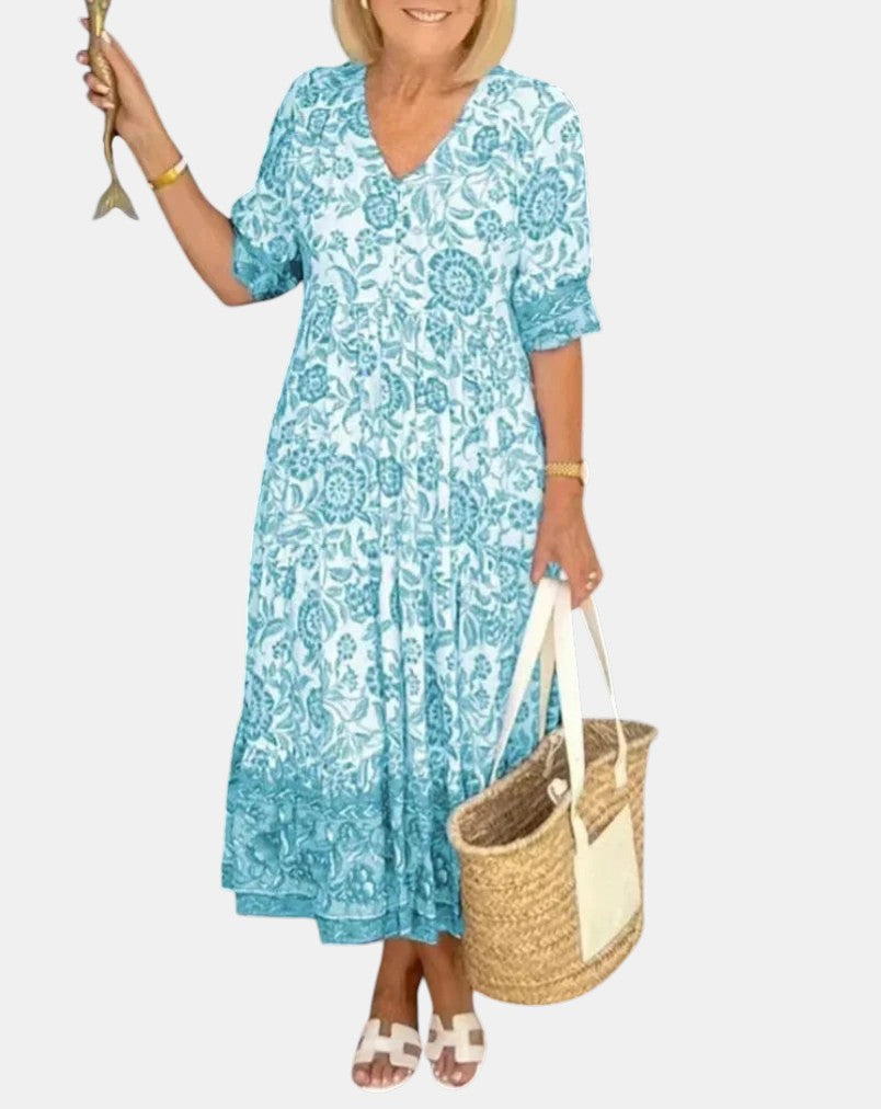 Aria · Vestido largo floral escote en V