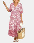 Aria · Vestido largo floral escote en V
