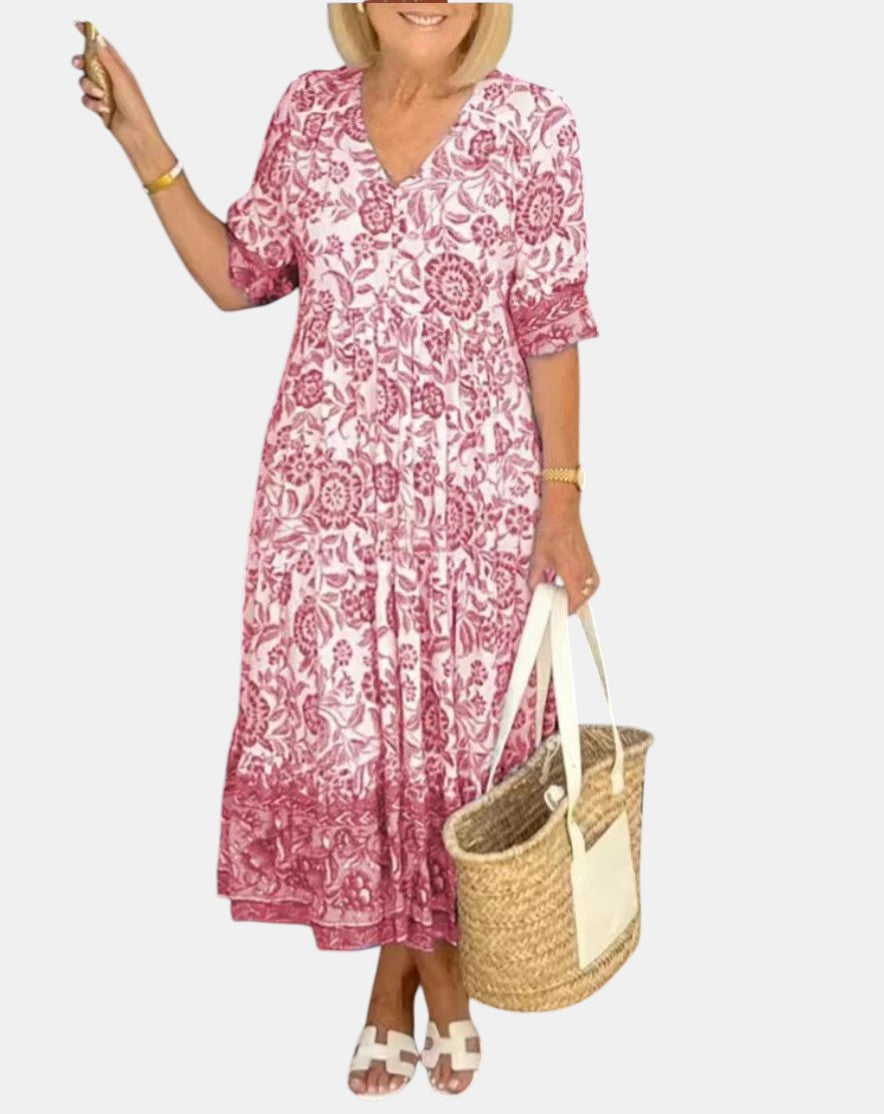 Aria · Vestido largo floral escote en V