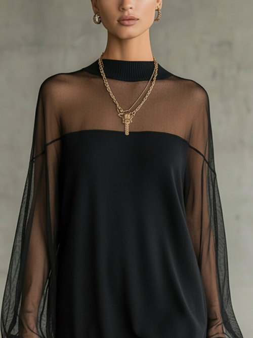 Amélie | Elegante vestido mini negro con escote en V