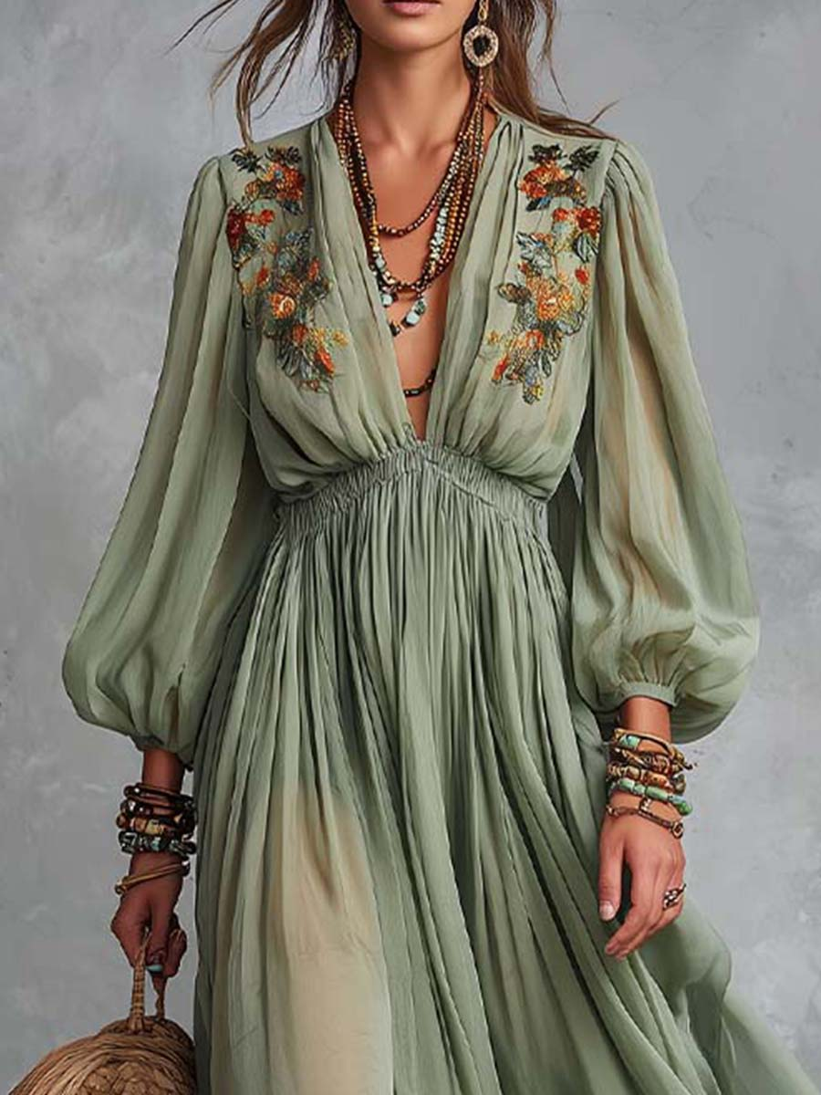 Élodine | Vestido Maxi Bohemio con Estampado