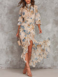 Olivia · Vestido largo floral beige