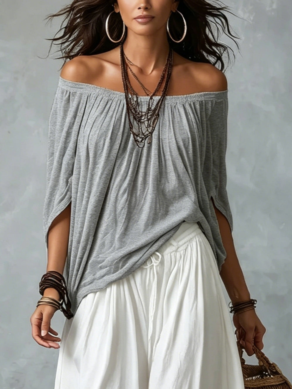 Mara | Conjunto Off-Shoulder Gris