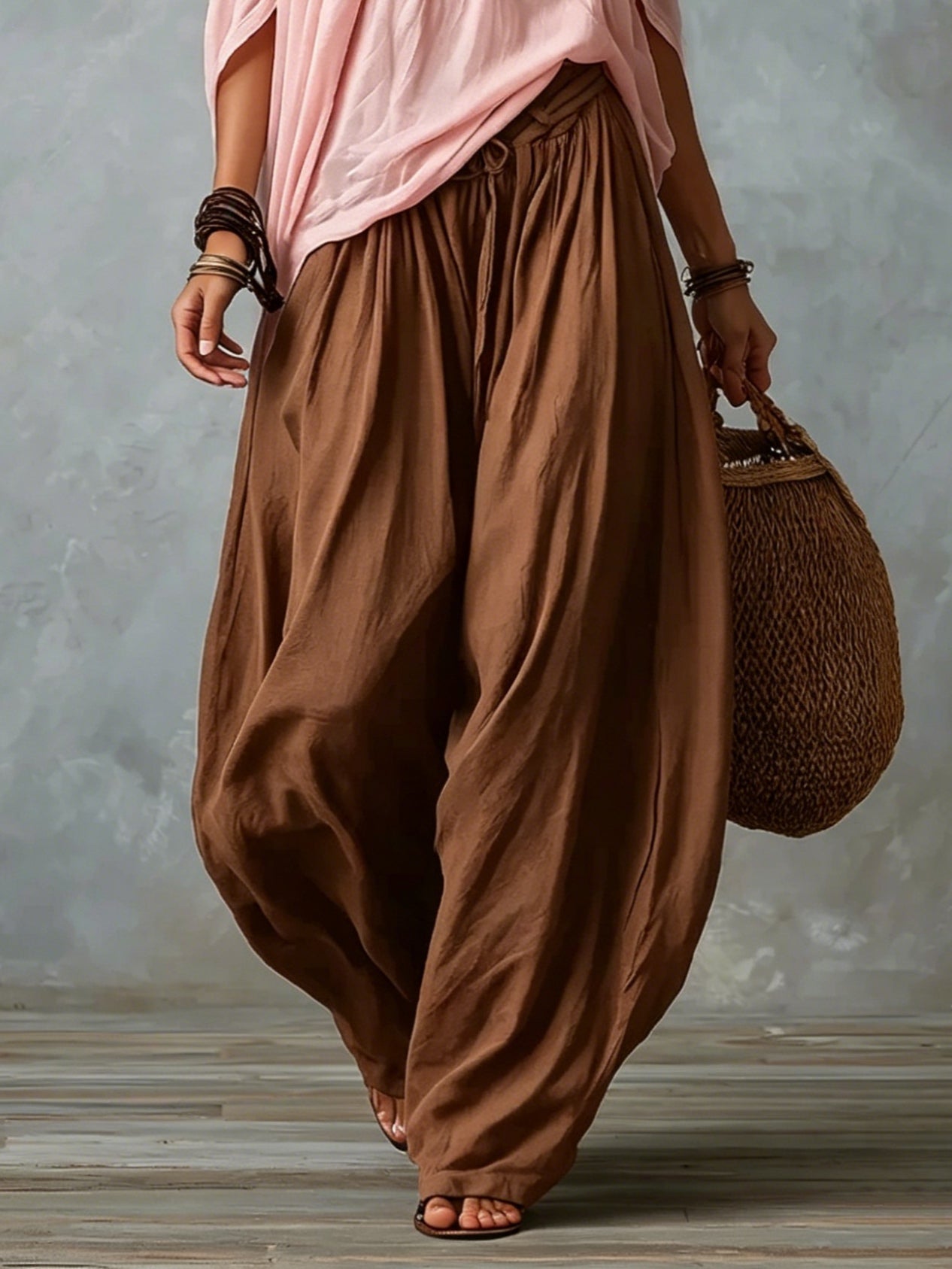 Mara | Conjunto Off-Shoulder Rosa & Marrón
