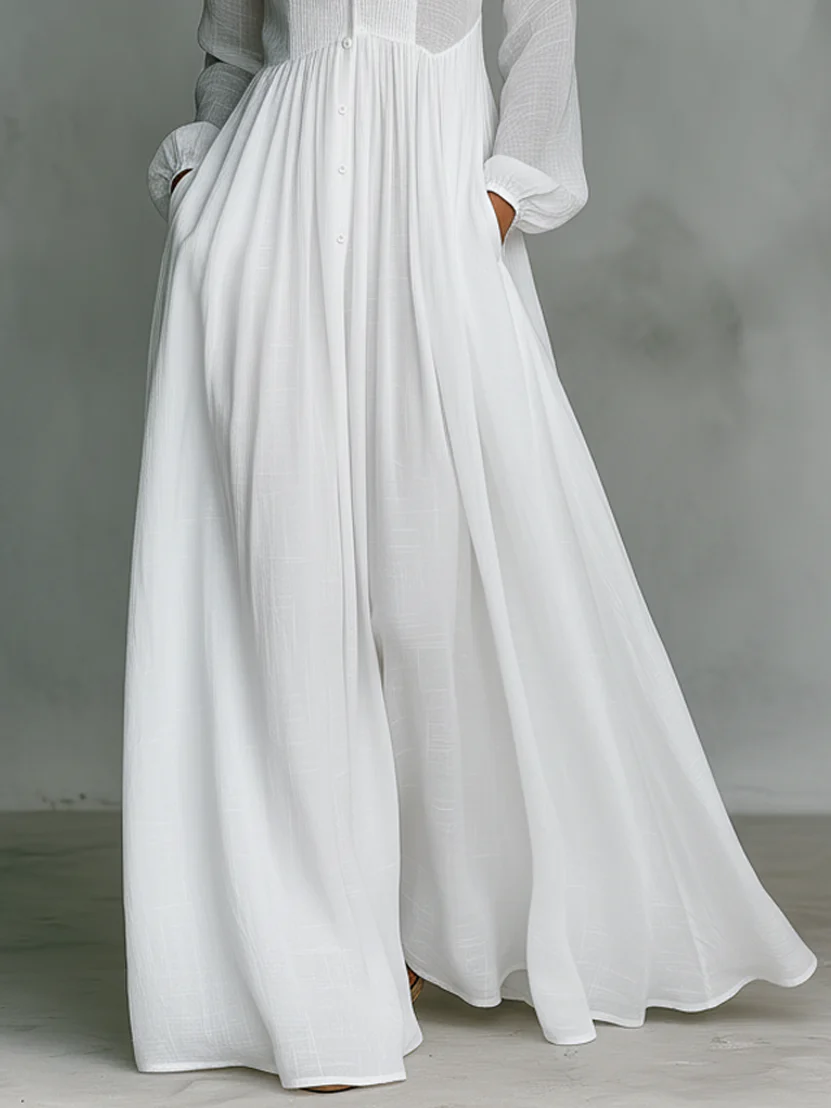 Léonie | Vestido Maxi Minimalista con Cuello Alto