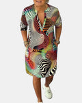 Jessica · Vestido V-Cuello Colorido