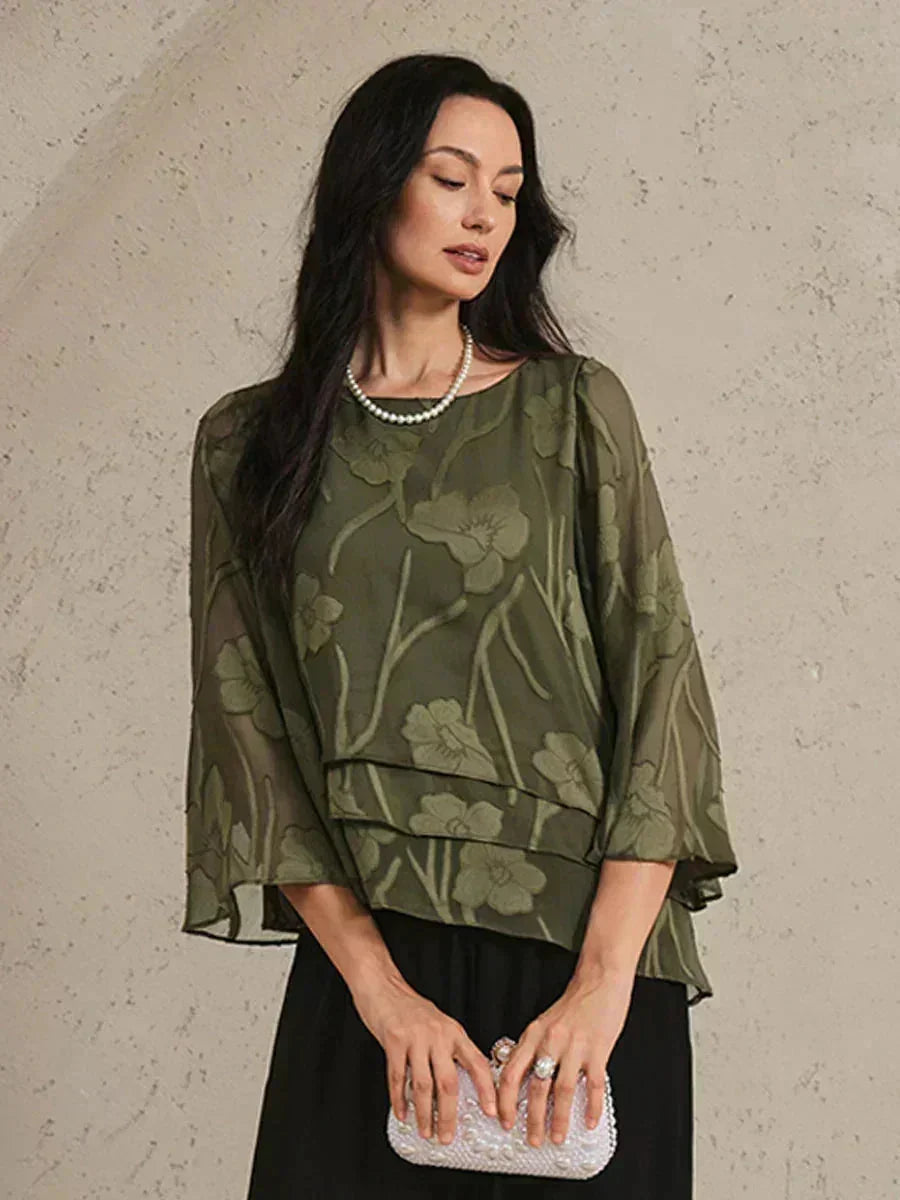Blusa de Capas Floral de Chifón