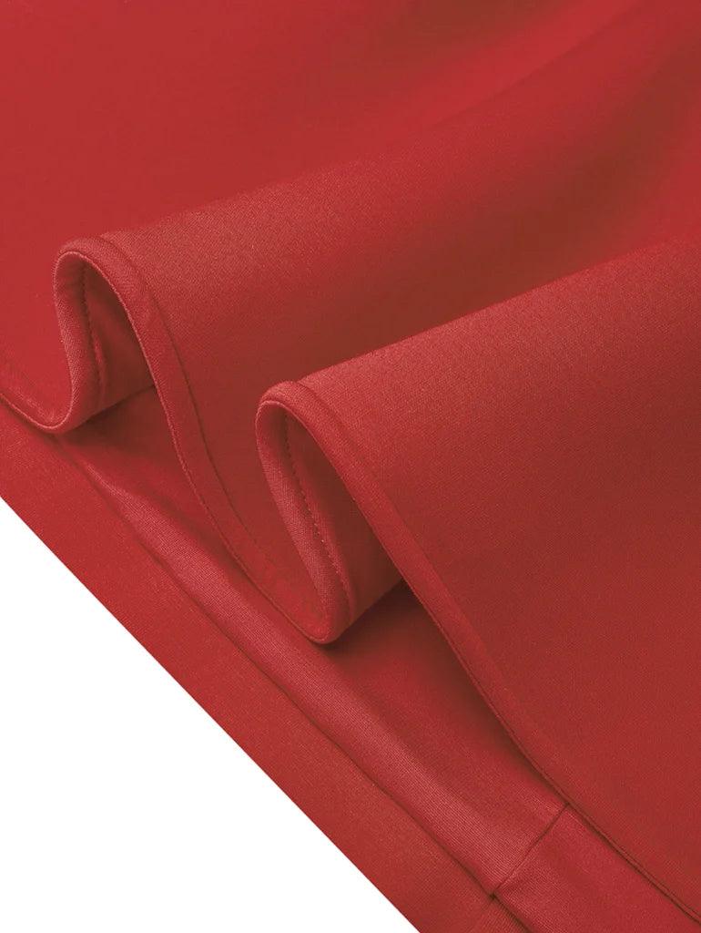 Irene · Vestido midi rojo con nudo en cintura
